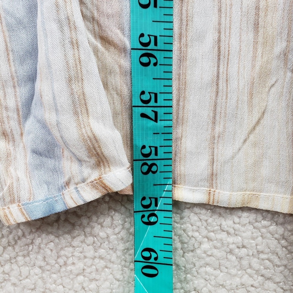 Torrid Stripe Gauze Walkthru Maxi Dress Womens 00 M/L Tan Boho Flutter Sleeve - Picture 9 of 10